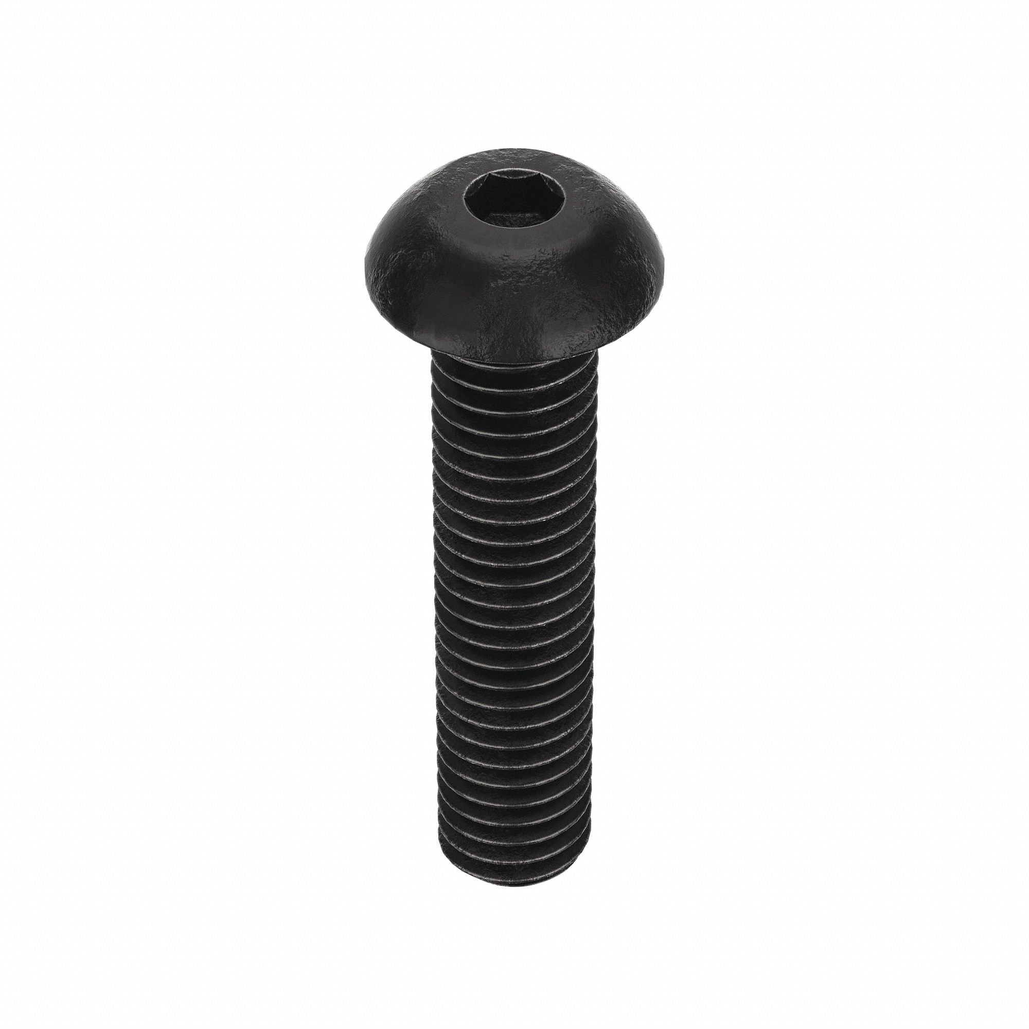 Socket Head Cap Screw: 3/8"-16 Thread Size, 1 3/4 in Lg, Button, Black Oxide, Alloy Steel, 25 PK