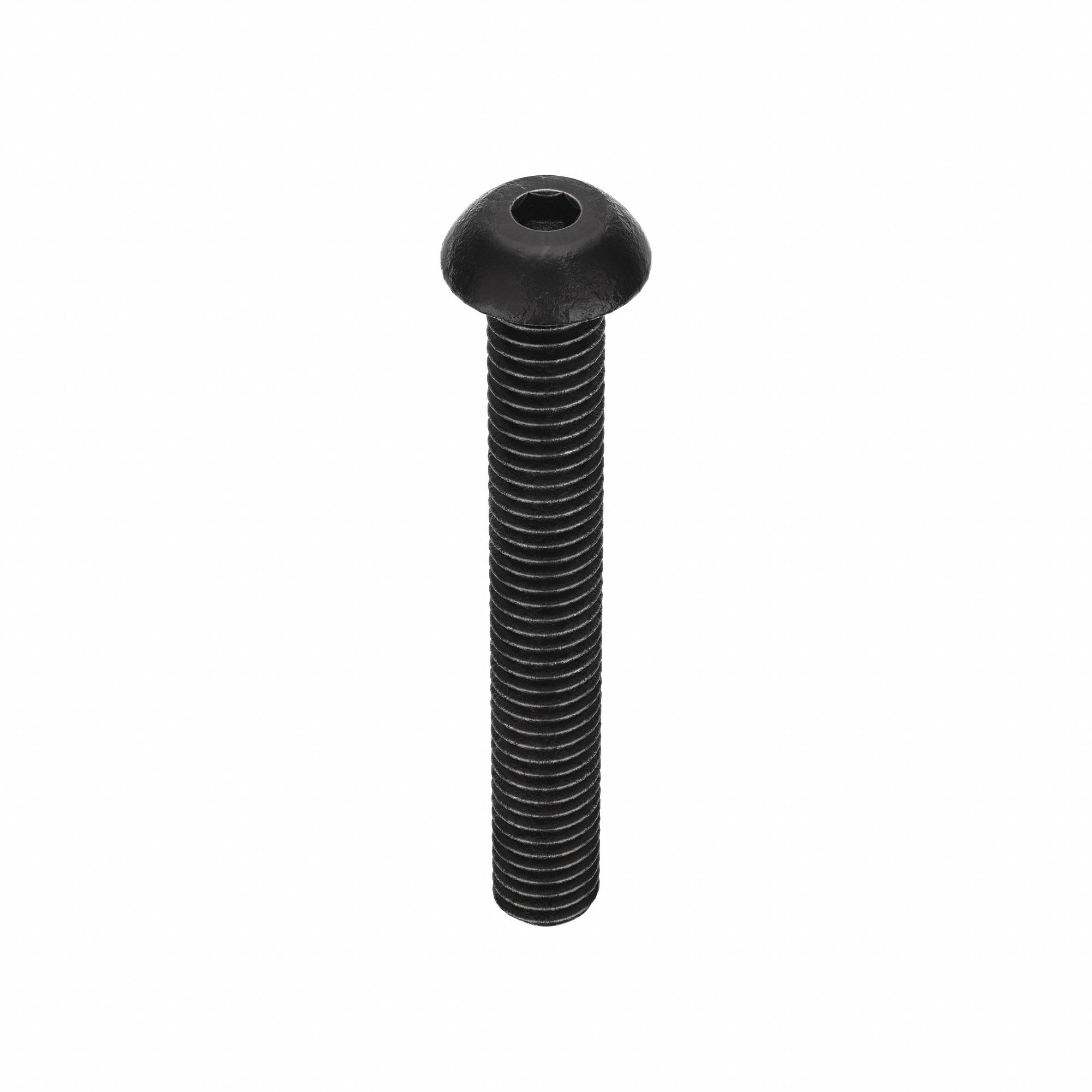 Socket Head Cap Screw: 3/8"-16 Thread Size, 2 3/4 in Lg, Button, Black Oxide, Alloy Steel, 25 PK