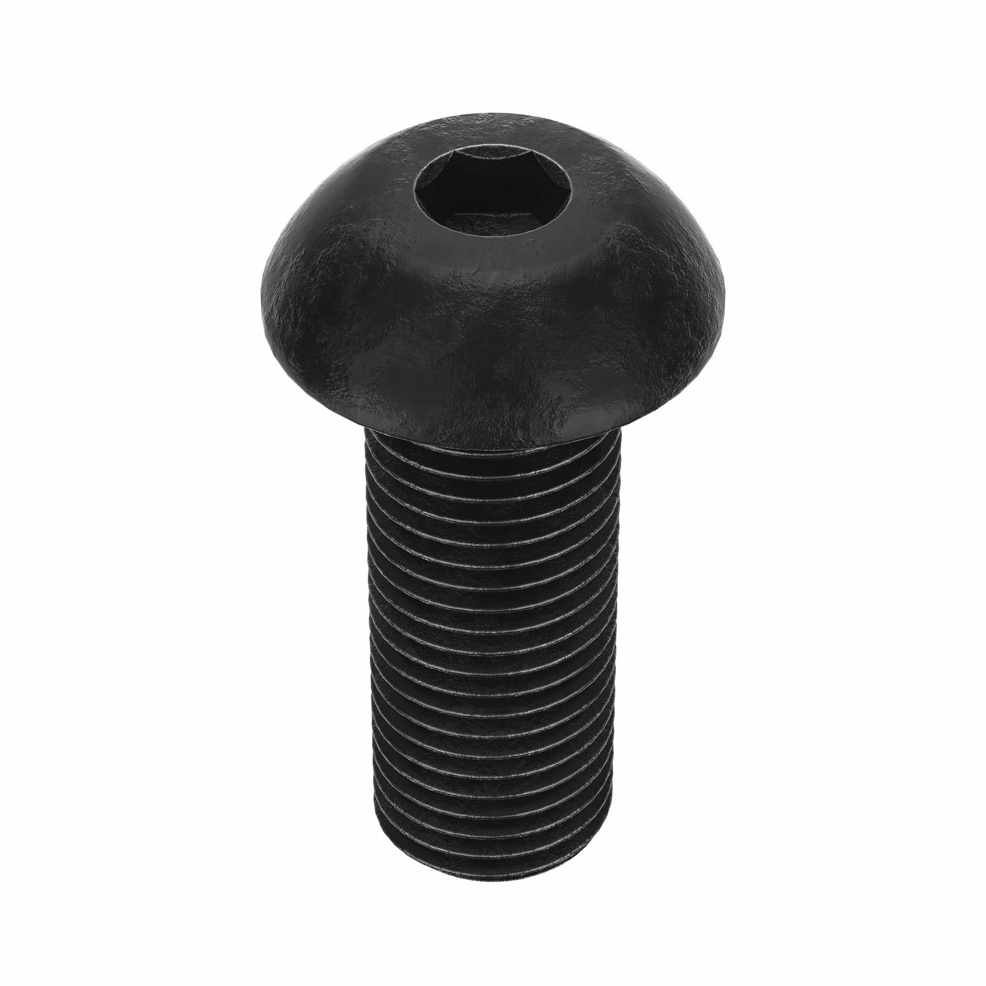 Socket Head Cap Screw: 3/8"-24 Thread Size, 1 in Lg, Button, Black Oxide, Alloy Steel, 50 PK