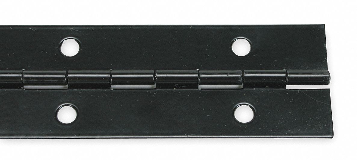 GRAINGER APPROVED 180 ° Continuous Hinge With Holes, Black Enamel, Door ...