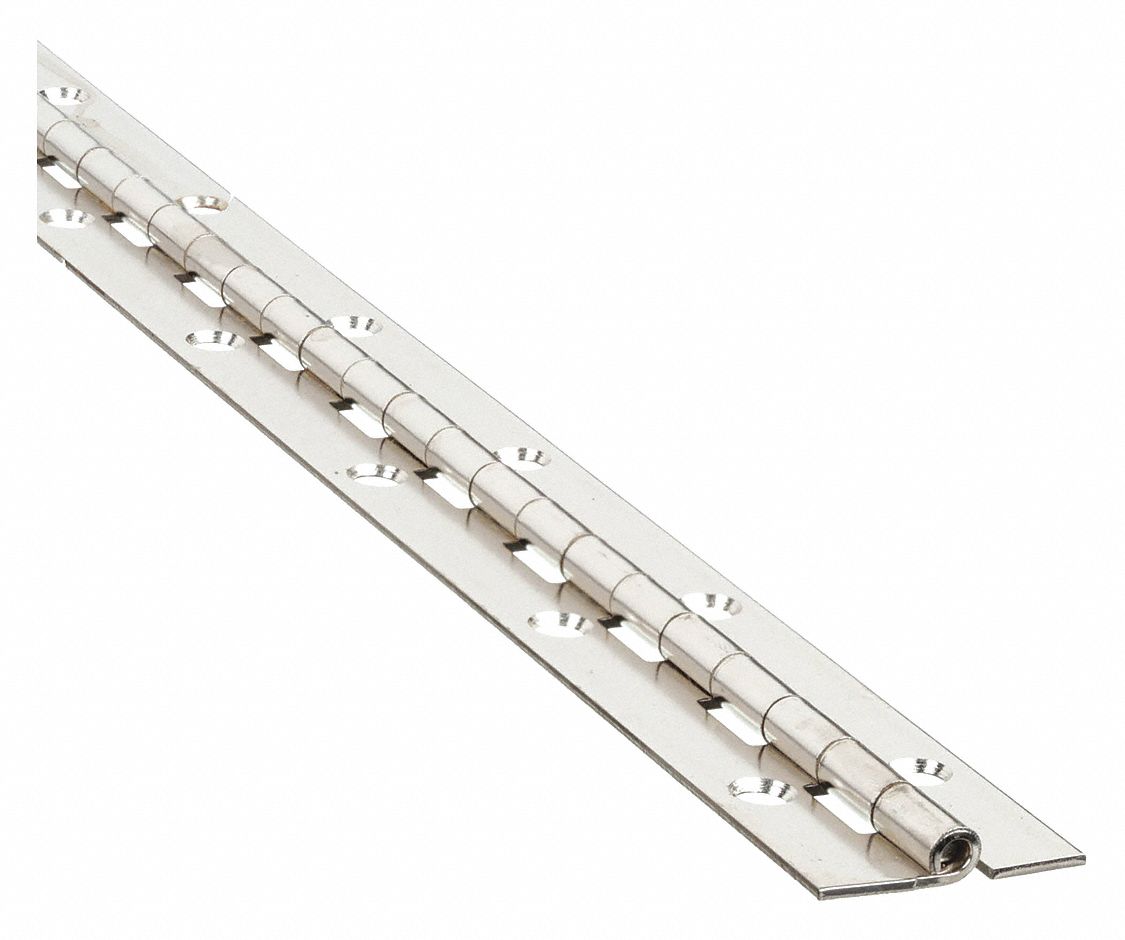 Piano Hinge: Steel, 72 in Leaf Ht, 5/8 in Leaf Wd