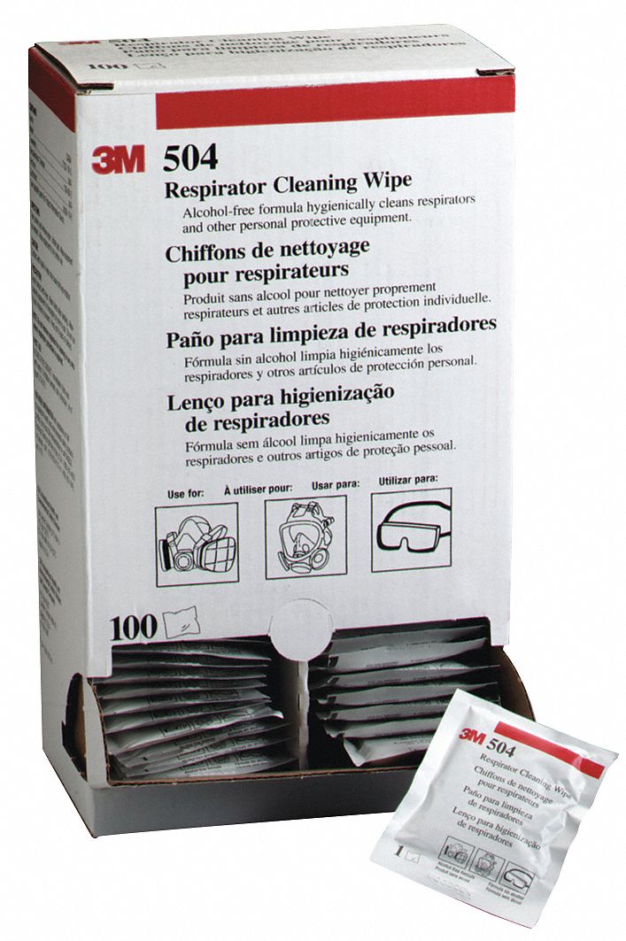 RESPIRATOR CLEANING WIPE, ALCOHOL-FREE, CELLULOSE TOWELETTE, 8X10 IN, 100/BOX