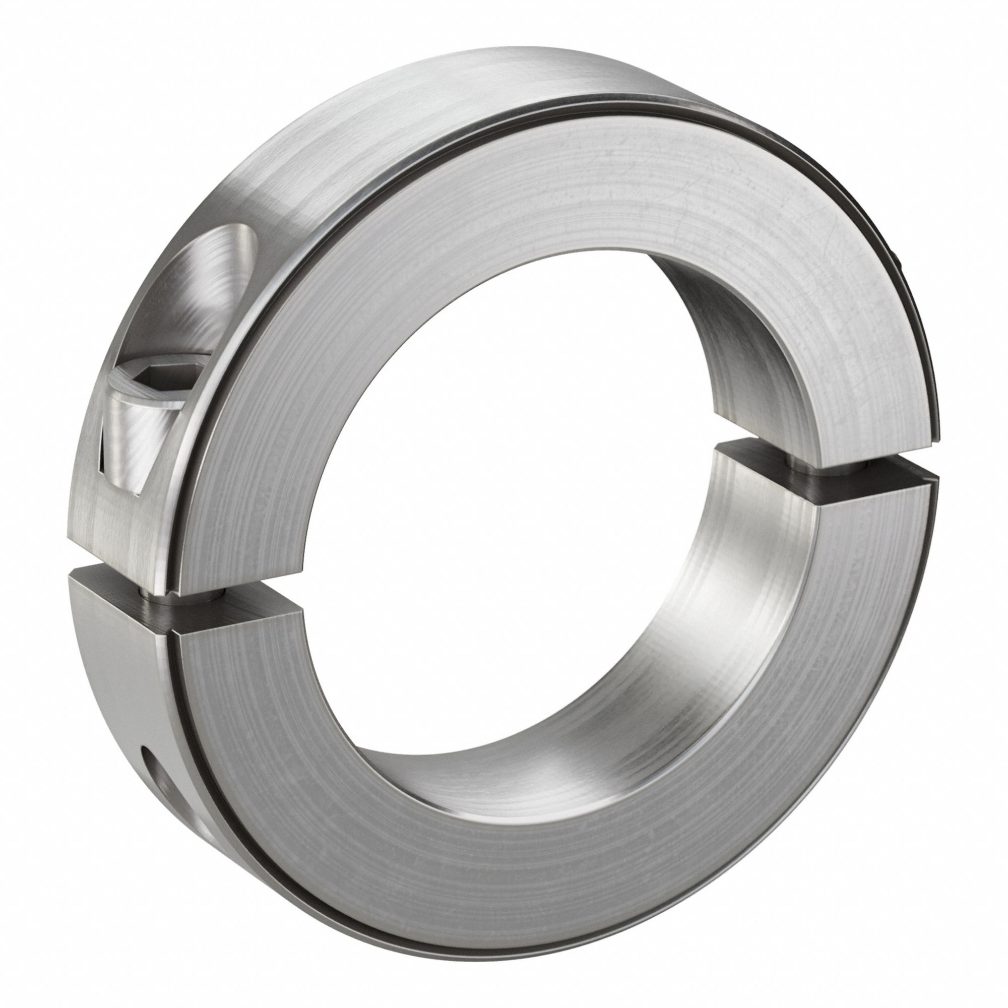 Shaft Collar: 2-Piece, Inch, Round, Clamp On, 1 7/8 in Bore Dia, 303