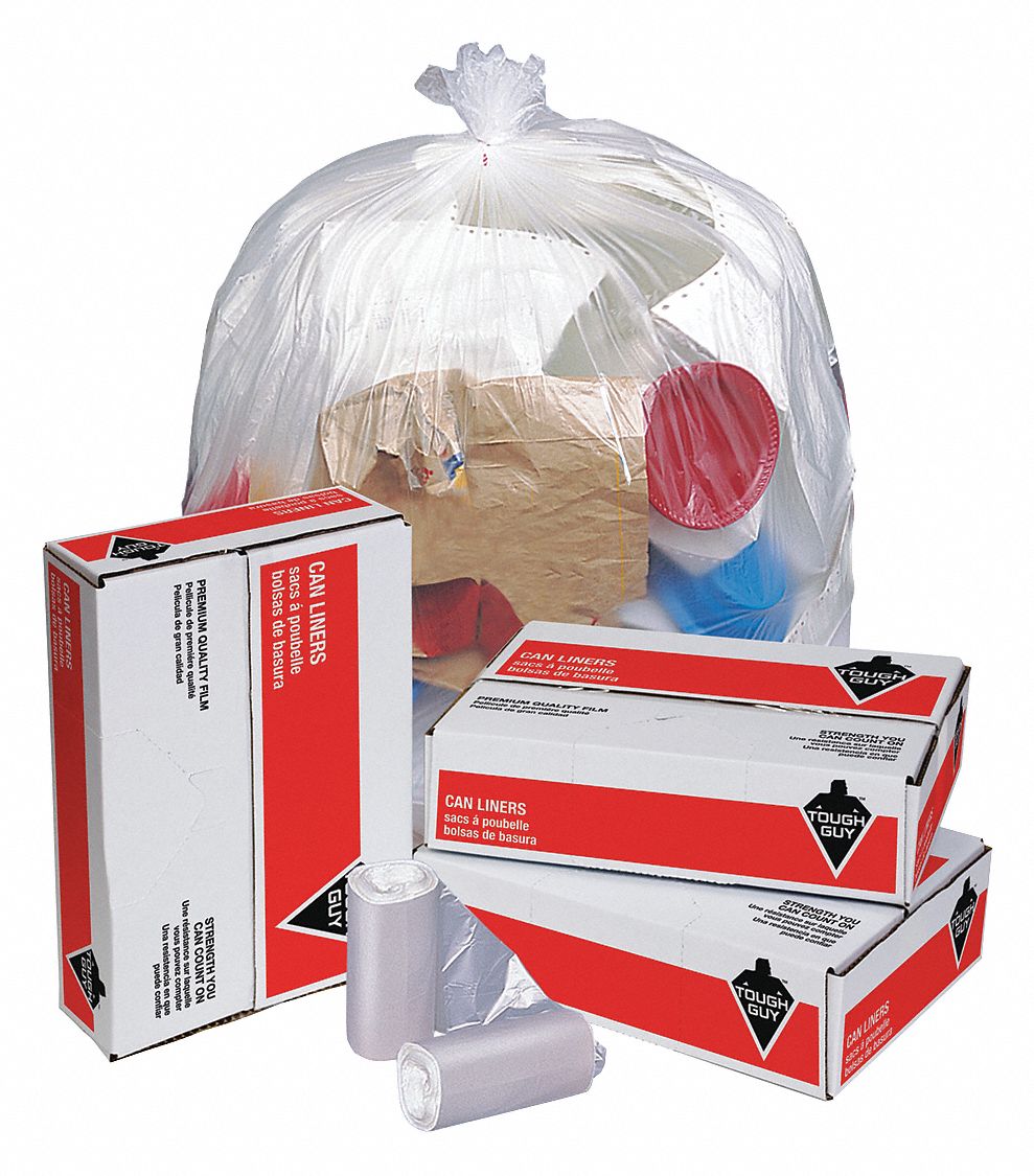 4 Gallon Clear High Density Trash Bags Heavy Duty Commercial 2000 Pk Home Office 