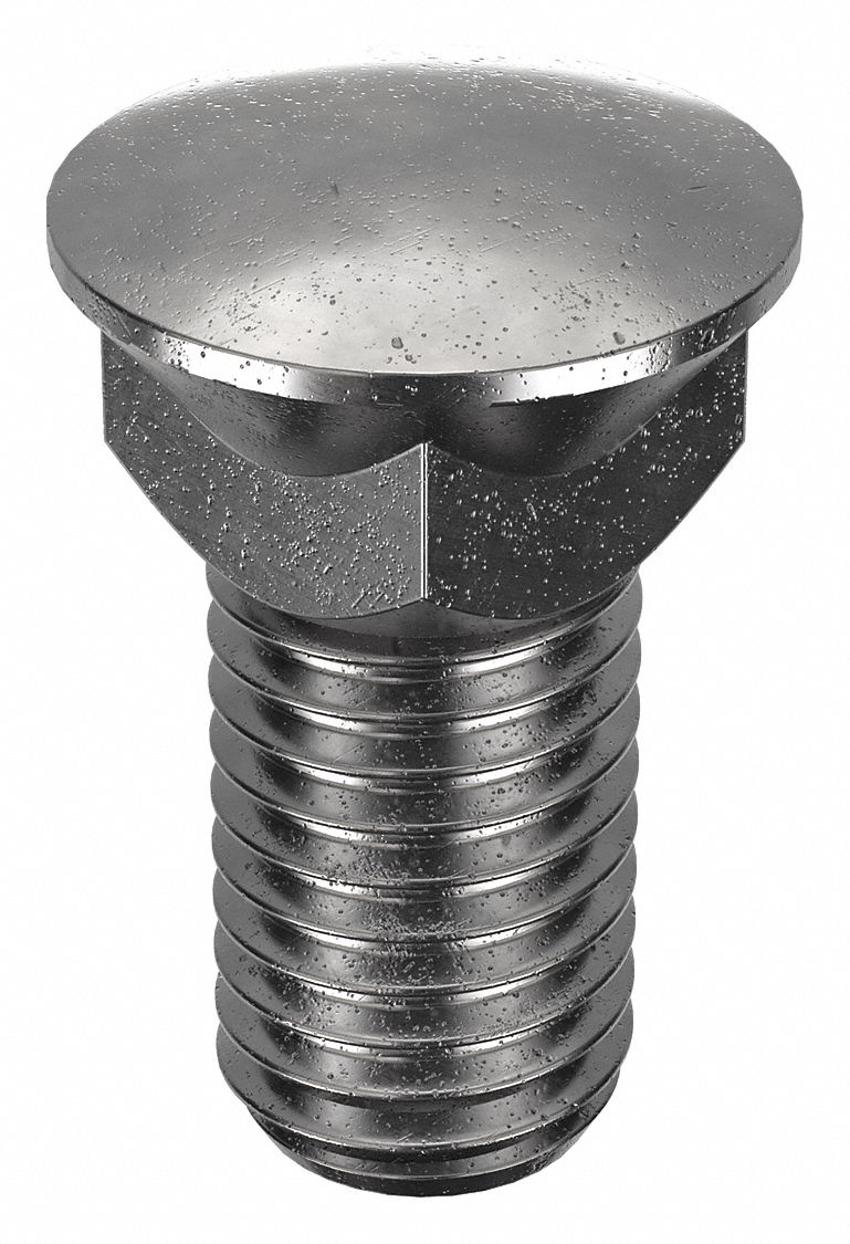 Plow Bolt: #3 Dome, 5/8"-11 Thread Size, 1 1/2 in Lg, Steel, Grade 5, Black Oxide, 25 PK
