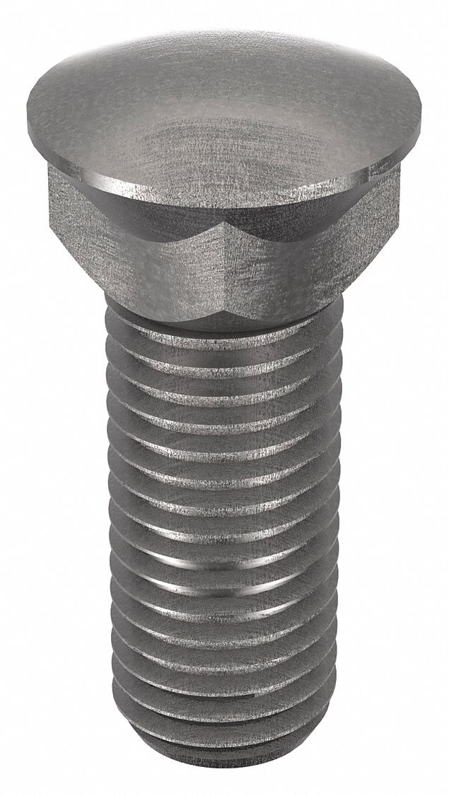 Plow Bolt: #3 Dome, 3/4"-10 Thread Size, 2 1/4 in Lg, Steel, Grade 8, Black Oxide, 10 PK
