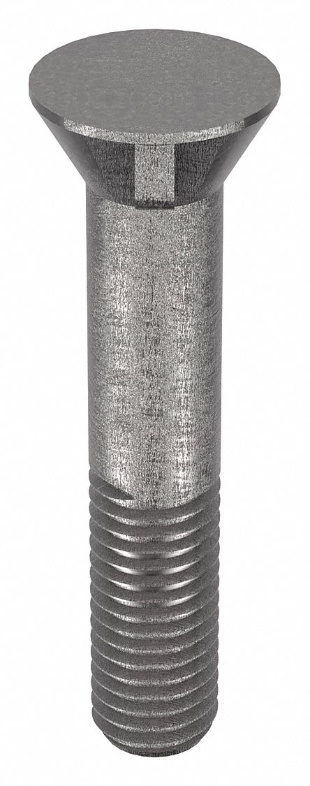 Plow Bolt: #7 with Locking Key, 5/8"-11 Thread Size, 3 1/2 in Lg, Steel, Grade 8, Black Oxide, 5 PK