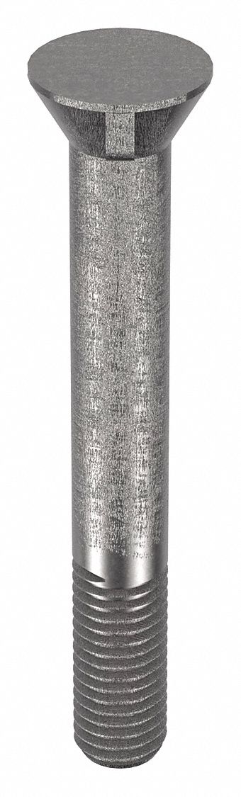 Plow Bolt: #7 with Locking Key, 5/8"-11 Thread Size, 4 in Lg, Steel, Grade 8, Black Oxide, 5 PK