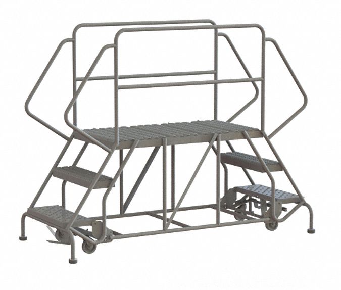TRIARC Rolling Work Platform, Steel, Dual Access Platform Style, 30 in