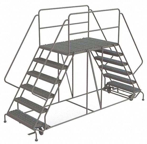 TRI-ARC Rolling Work Platform, Steel, Dual Access Platform Style, 60 In ...