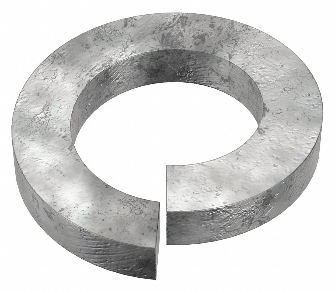 Split Lock Washer: Steel, 1 in Screw Sz, 1 1/32 in Max. Inside Dia, 1/4 in Max Thick, 25 PK
