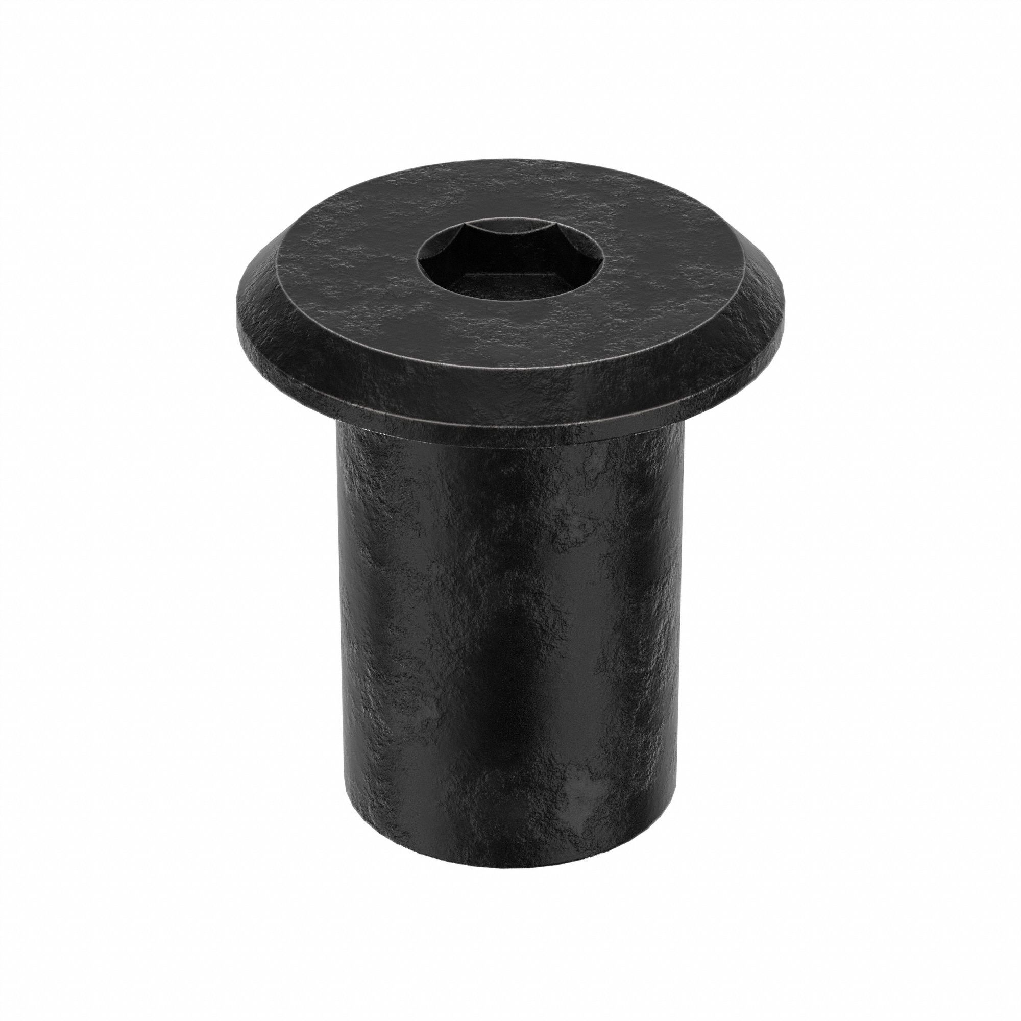 Female Binding Barrel: 5/16"-18 Thread Size, Truss Brl Hd, Internal Hex, 17 mm Brl Lg, Steel, 10 PK