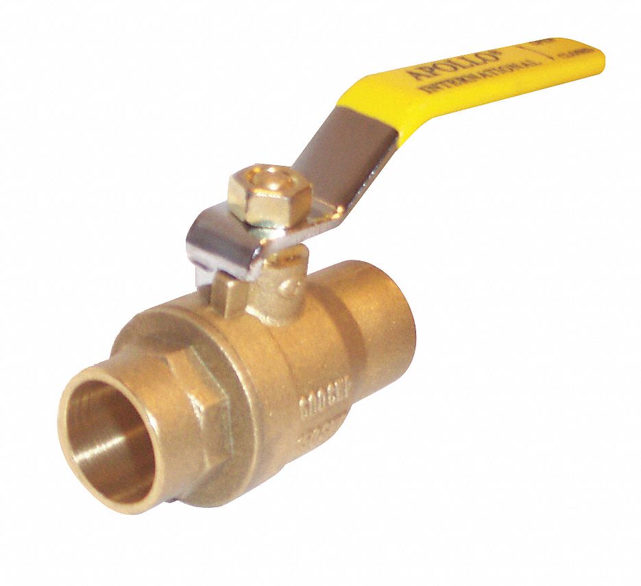 Brass Ball Valve,Inline,Solder,1/2 In