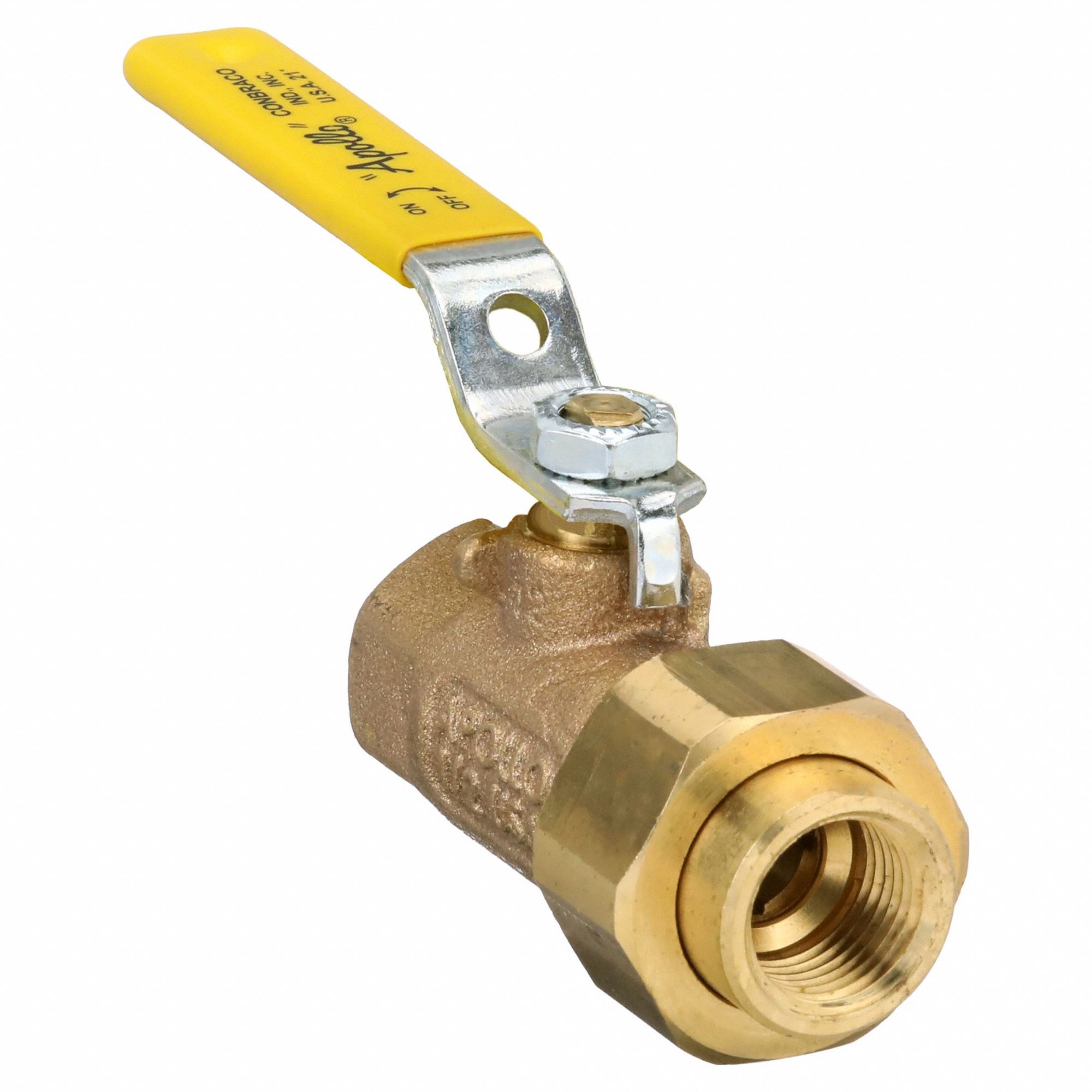 Manual Two-Way Ball Valve: 1/2 in, Bronze, Straight, FNPT x FNPT, 600 psi Max. Pressure (CWP)
