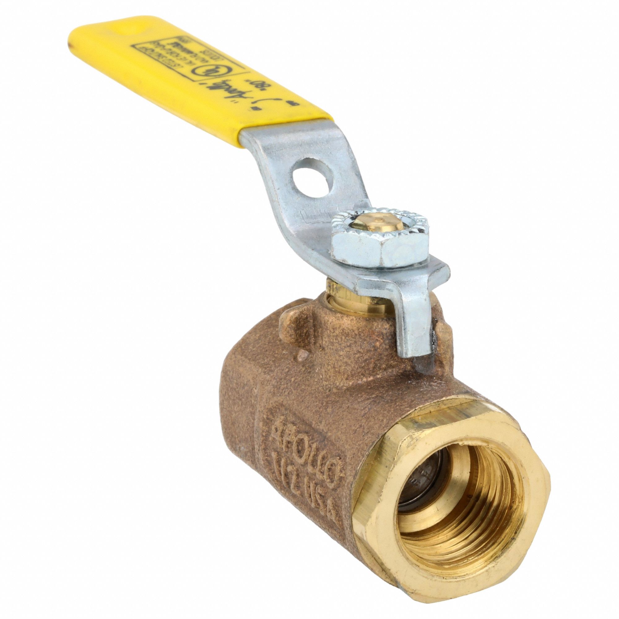 Manual Two-Way Ball Valve: 1/2 in, Bronze, Straight, FNPT x FNPT, 600 psi Max. Pressure (CWP)