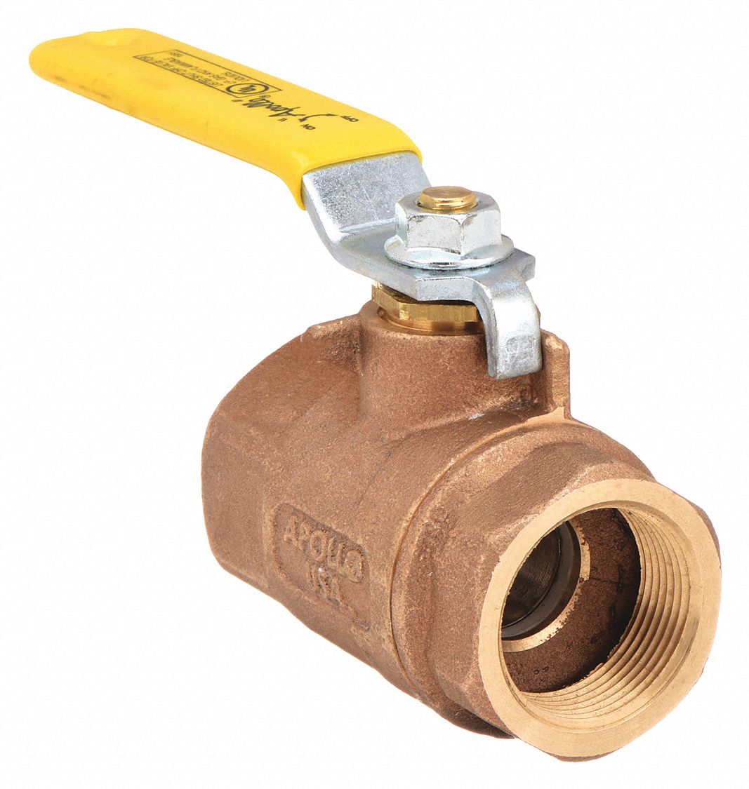 MANUAL TWO-WAY BALL VALVE: 1½ IN, BRONZE, STRAIGHT, FNPT X FNPT, FULL PORT BALL PORT