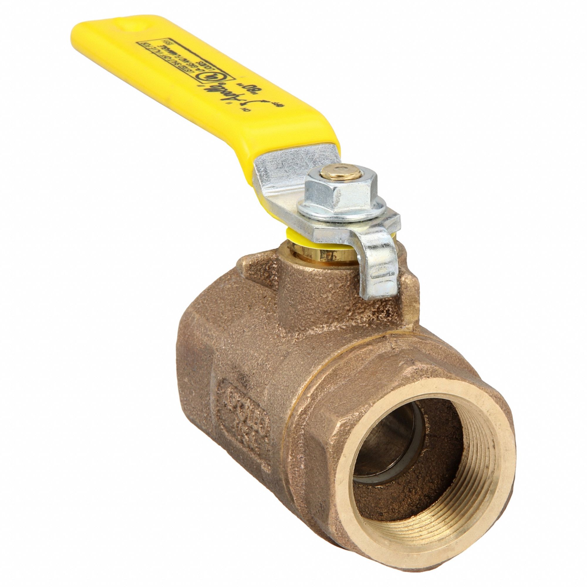 Manual Two-Way Ball Valve: 1 1/4 in, Bronze, Straight, FNPT x FNPT, Full Port Ball Port
