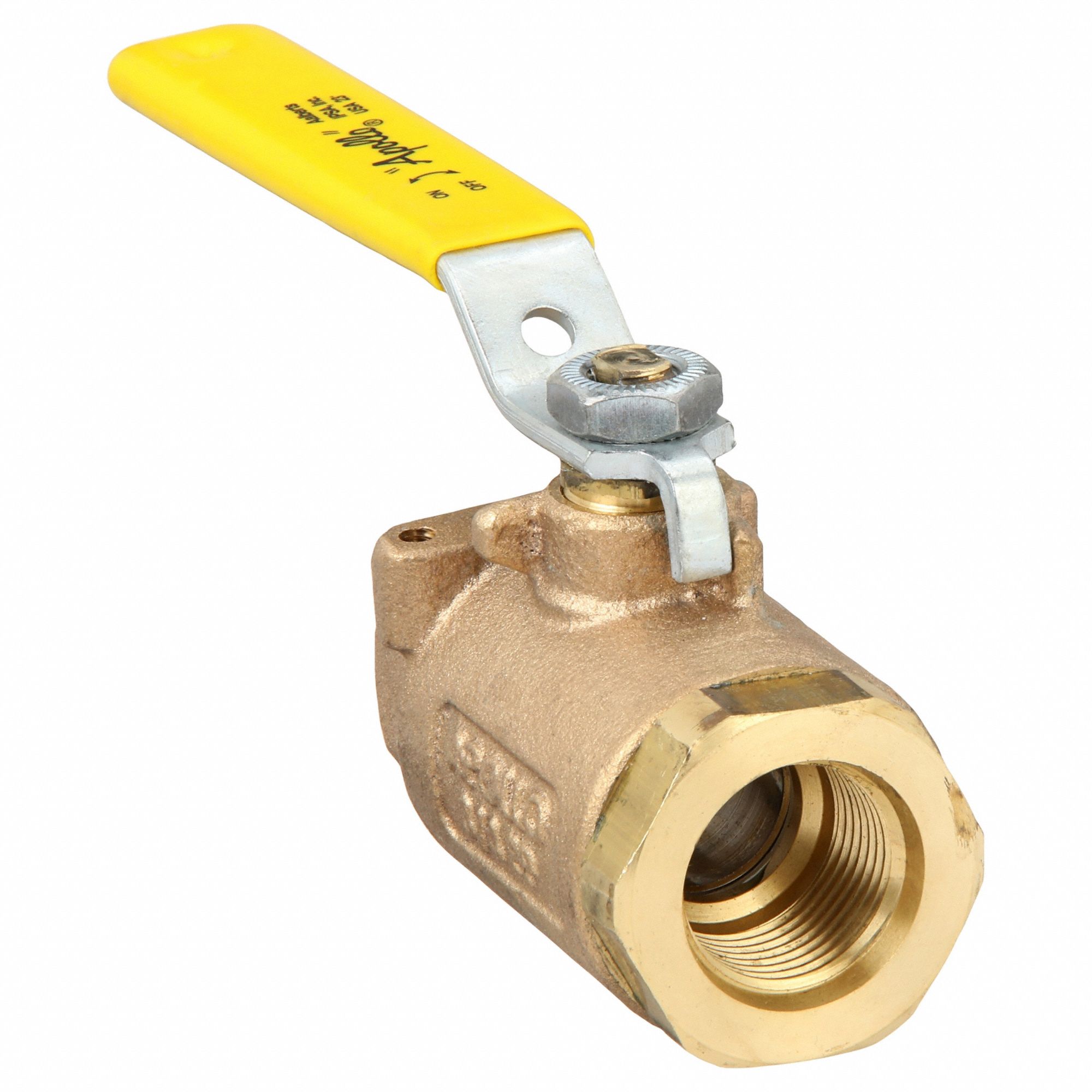 Manual Two-Way Ball Valve: 3/4 in, Bronze, Straight, Female SAE x Female SAE, Full Port, PTFE