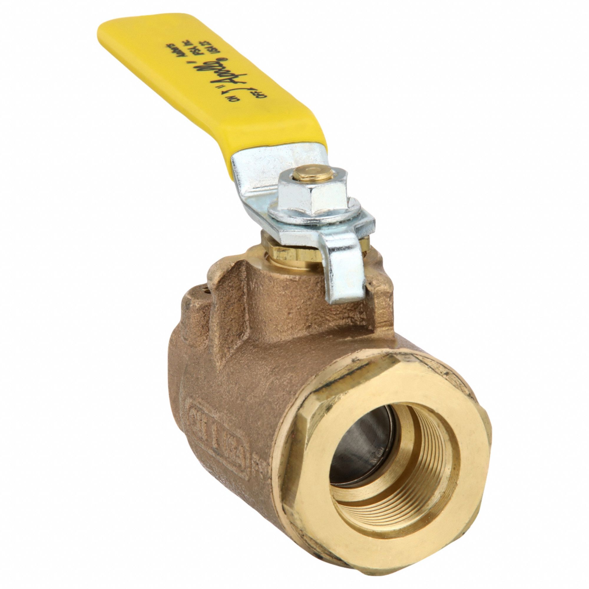 Manual Two-Way Ball Valve: 1 in, Bronze, Straight, Female SAE x Female SAE, Full Port, Lever