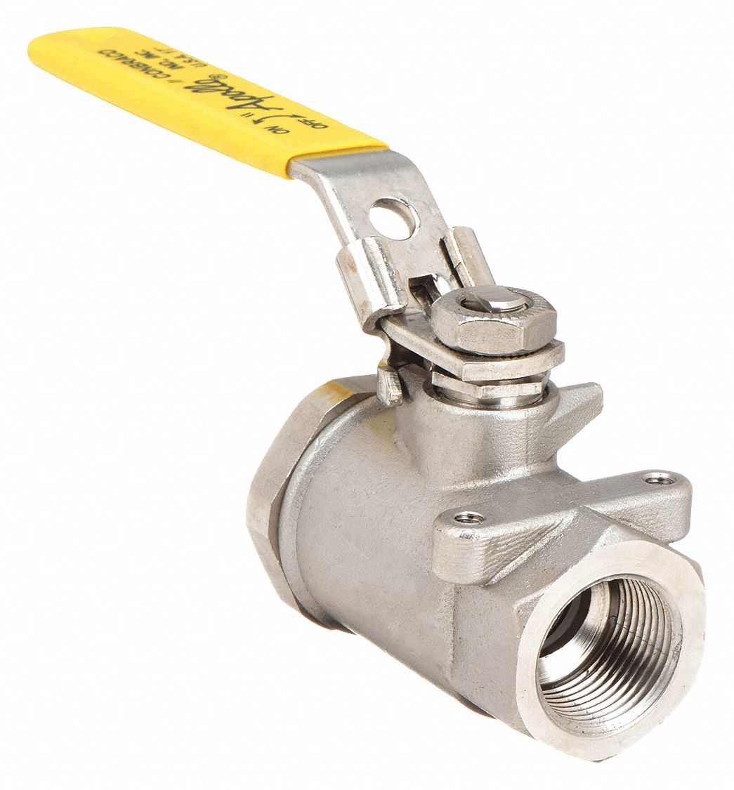 MANUAL TWO-WAY BALL VALVE: ½ IN NOMINAL VALVE SIZE, STAINLESS STEEL, STRAIGHT VALVE BODY