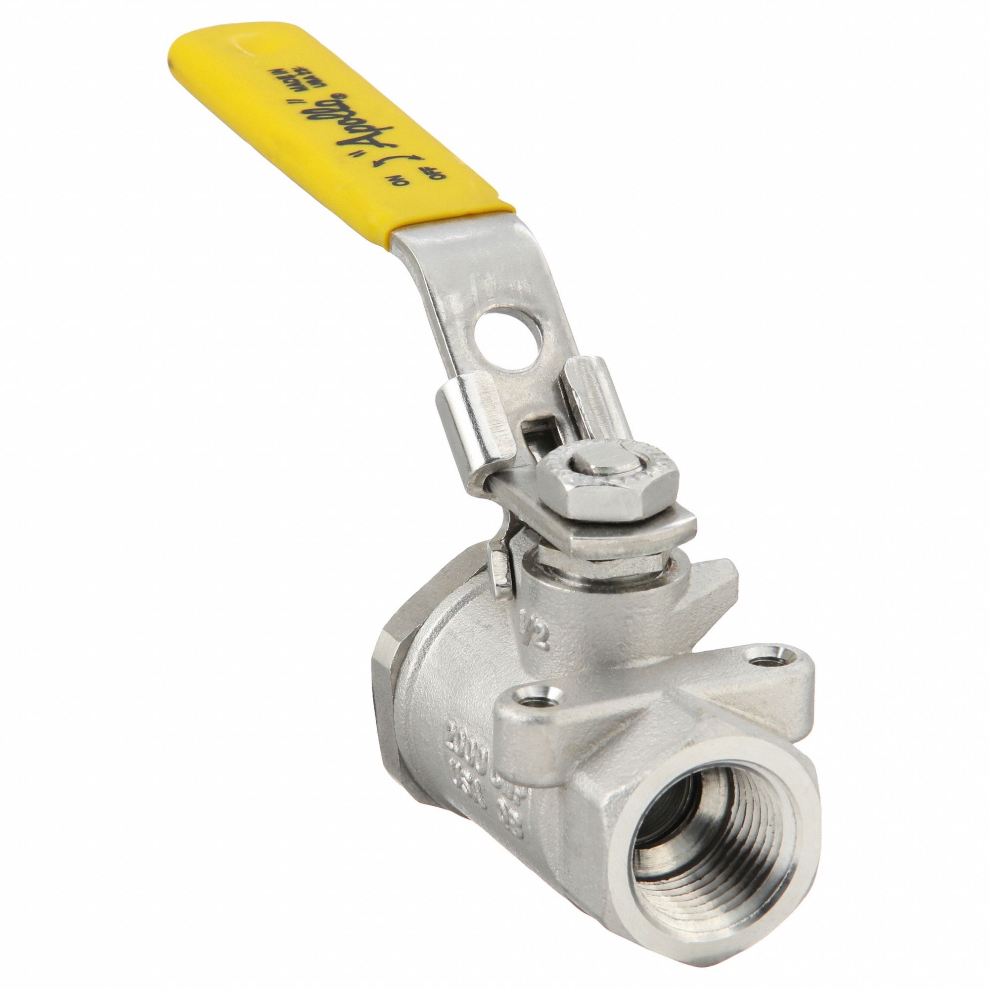 Manual Two-Way Ball Valve: 1/2 in Nominal Valve Size, Stainless Steel, Straight Valve Body