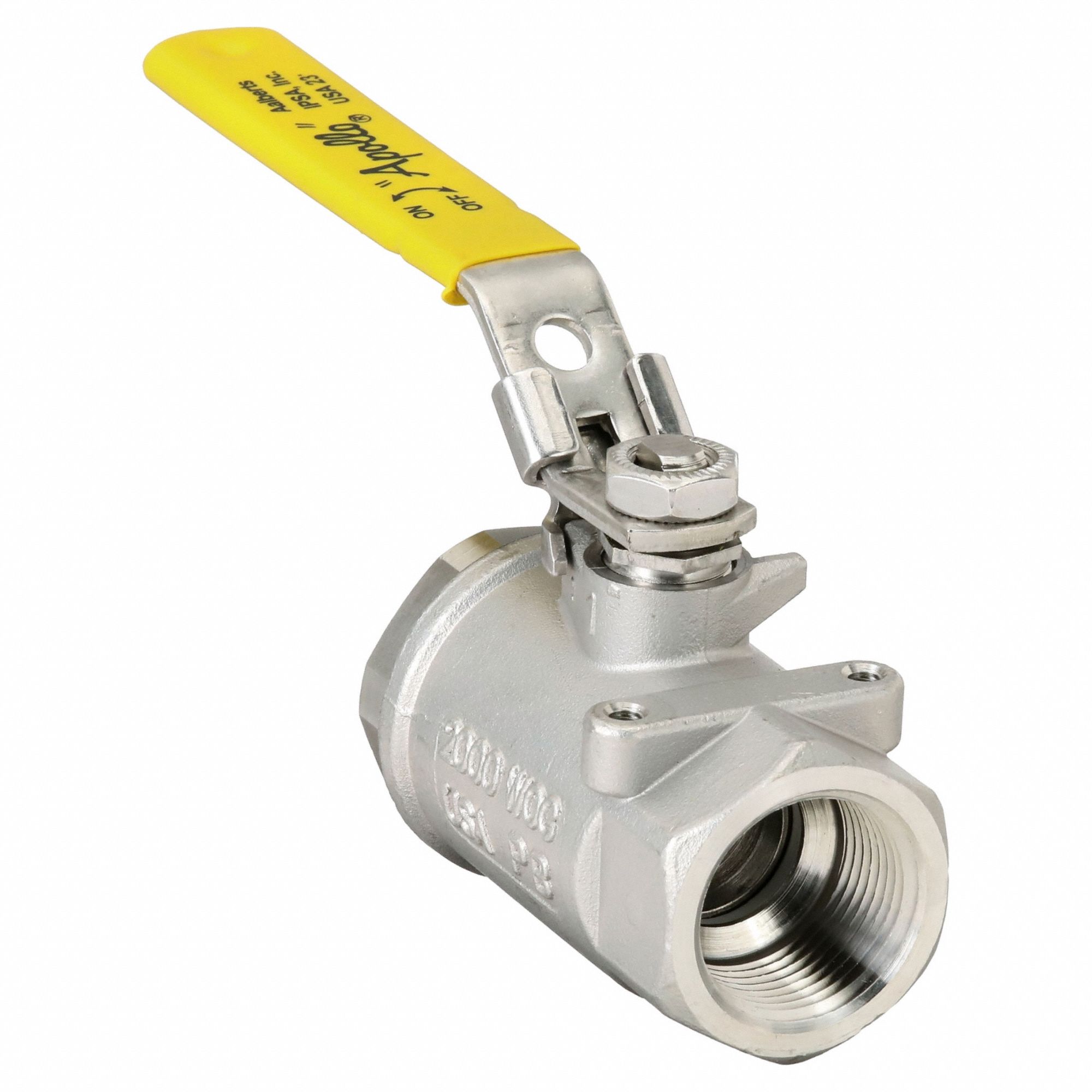 Manual Two-Way Ball Valve: 1 in Nominal Valve Size, Stainless Steel, Straight Valve Body