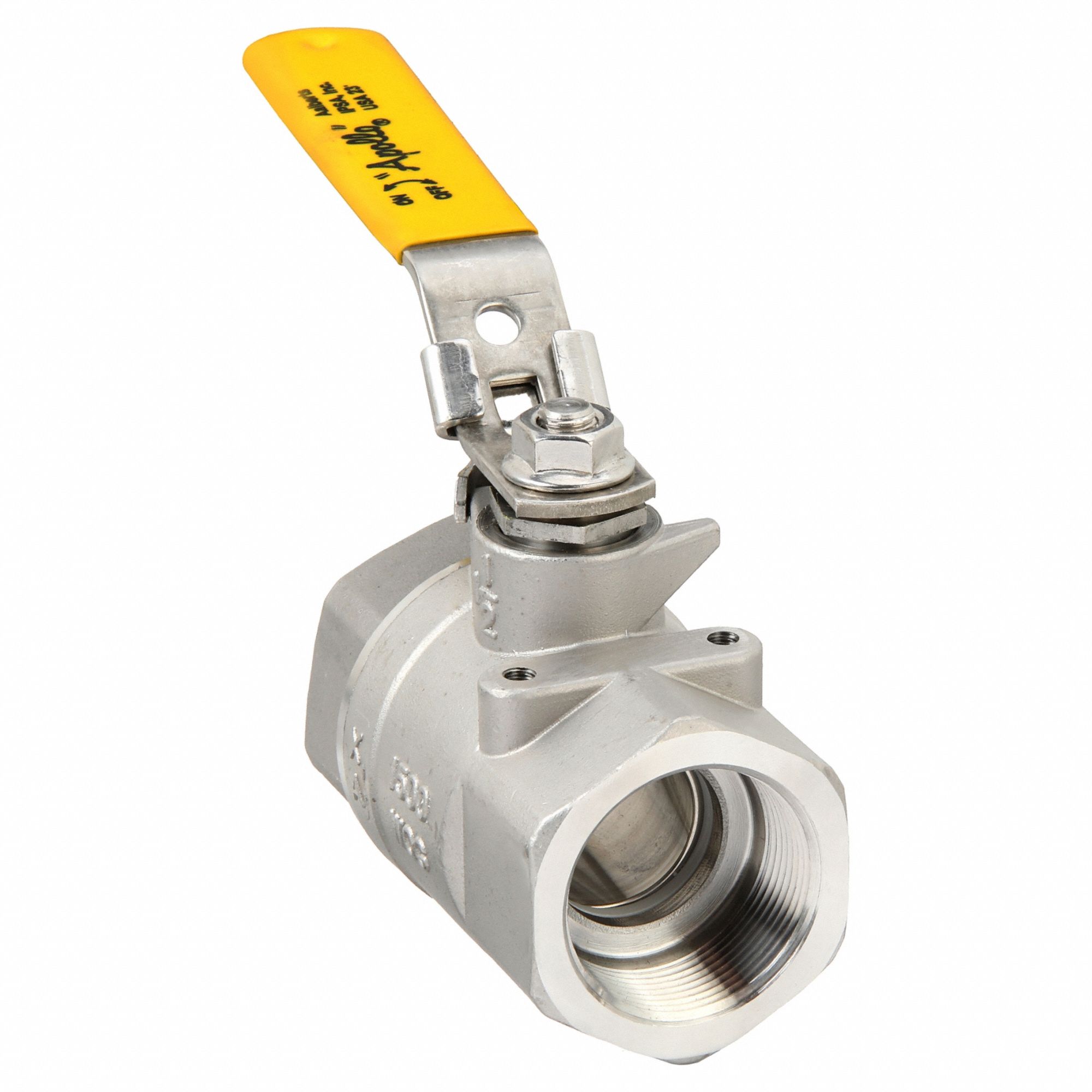 Manual Two-Way Ball Valve: 1 1/2 in Nominal Valve Size, Stainless Steel, Straight Valve Body