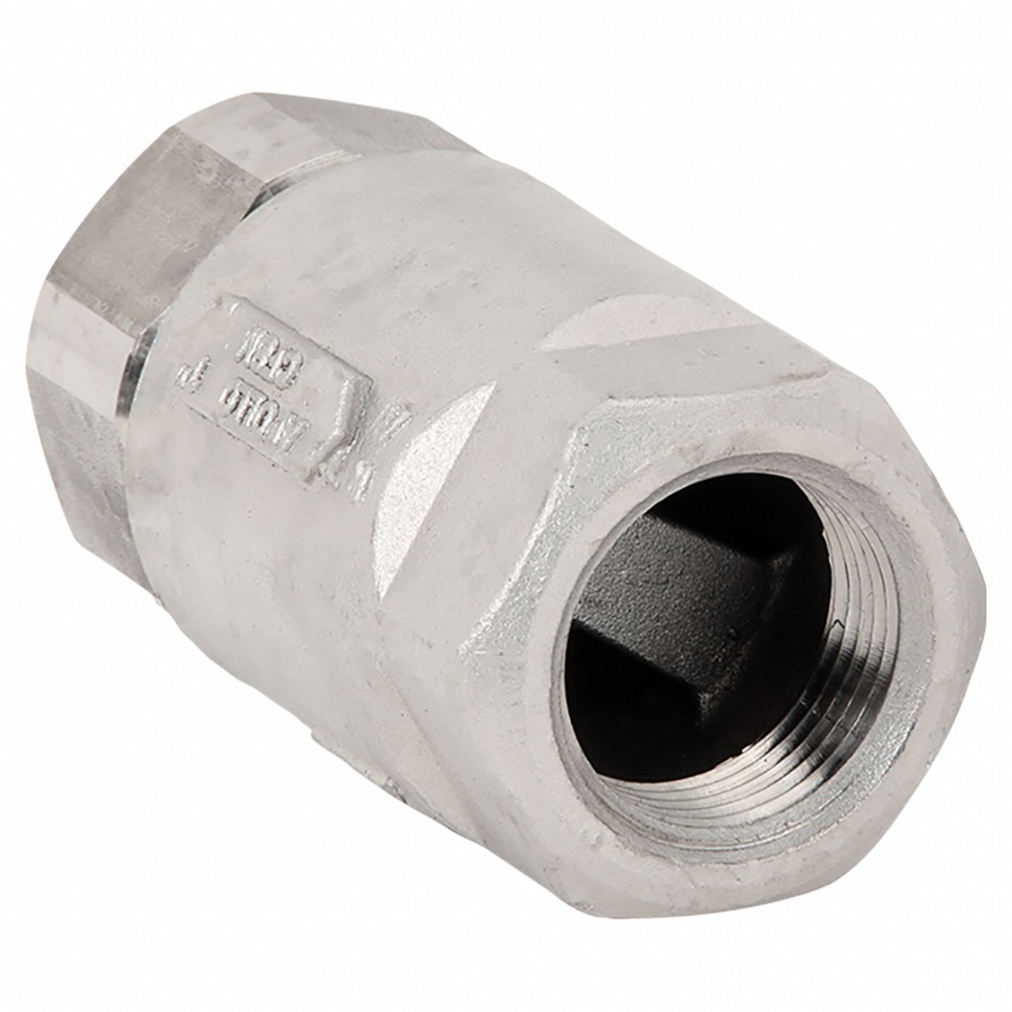 BALL CONE SPRING CHECK VALVE, BALL, INLINE VALVE BODY, CF8M STAINLESS STEEL, 1 IN PIPE