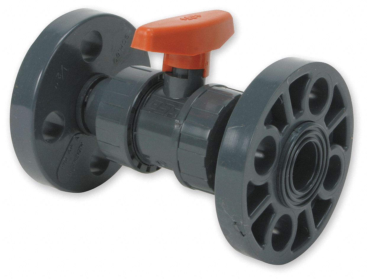 Flanged pvc outlet ball valve