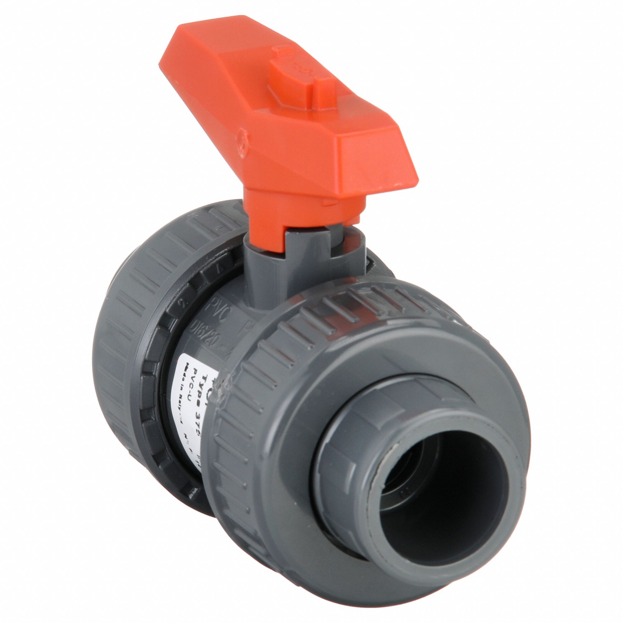 Manual Two-Way Ball Valve: 1/2 in, PVC, Straight, FNPT x FNPT, Full Port Ball Port