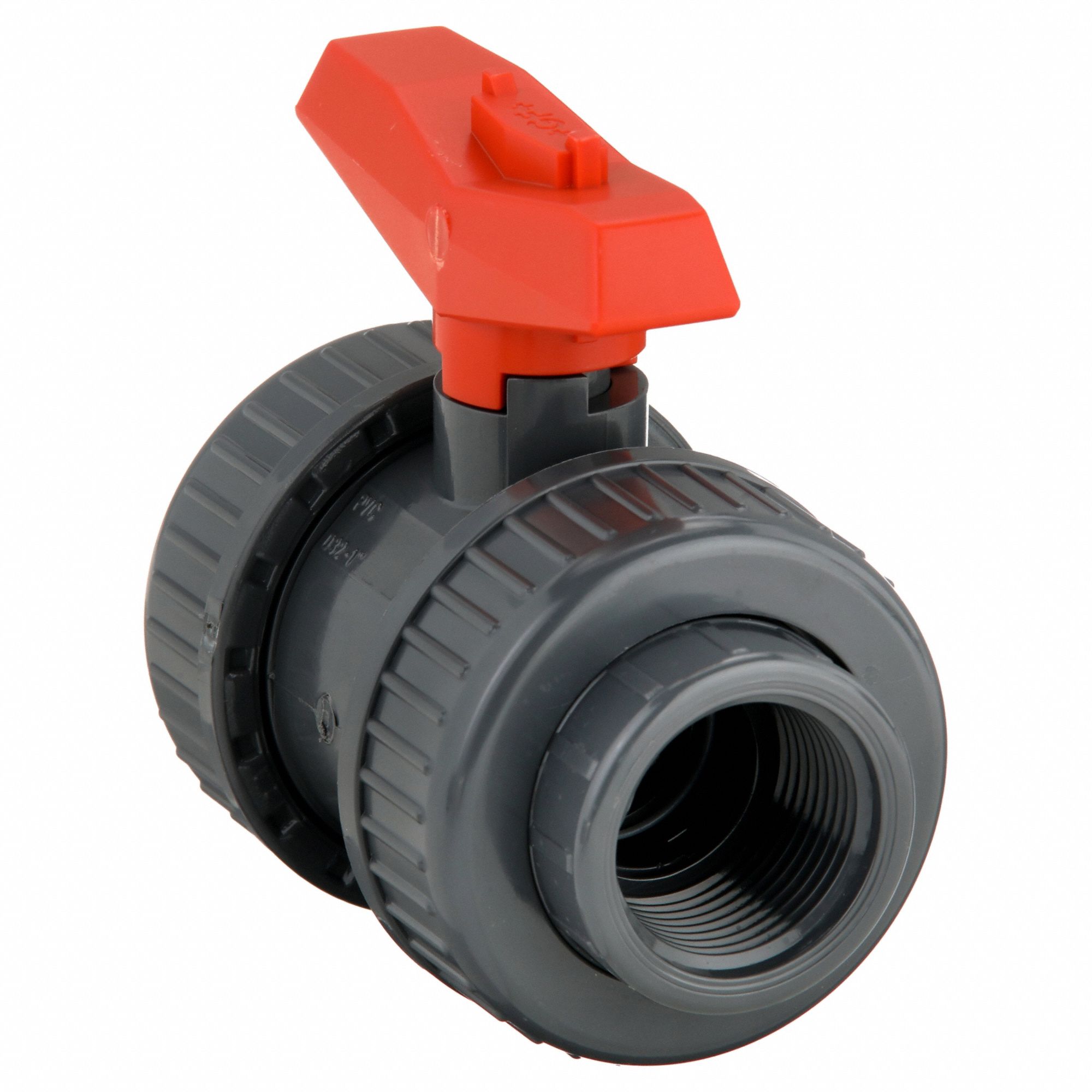 Manual Two-Way Ball Valve: 1 in, PVC, Straight, FNPT x FNPT, Full Port Ball Port