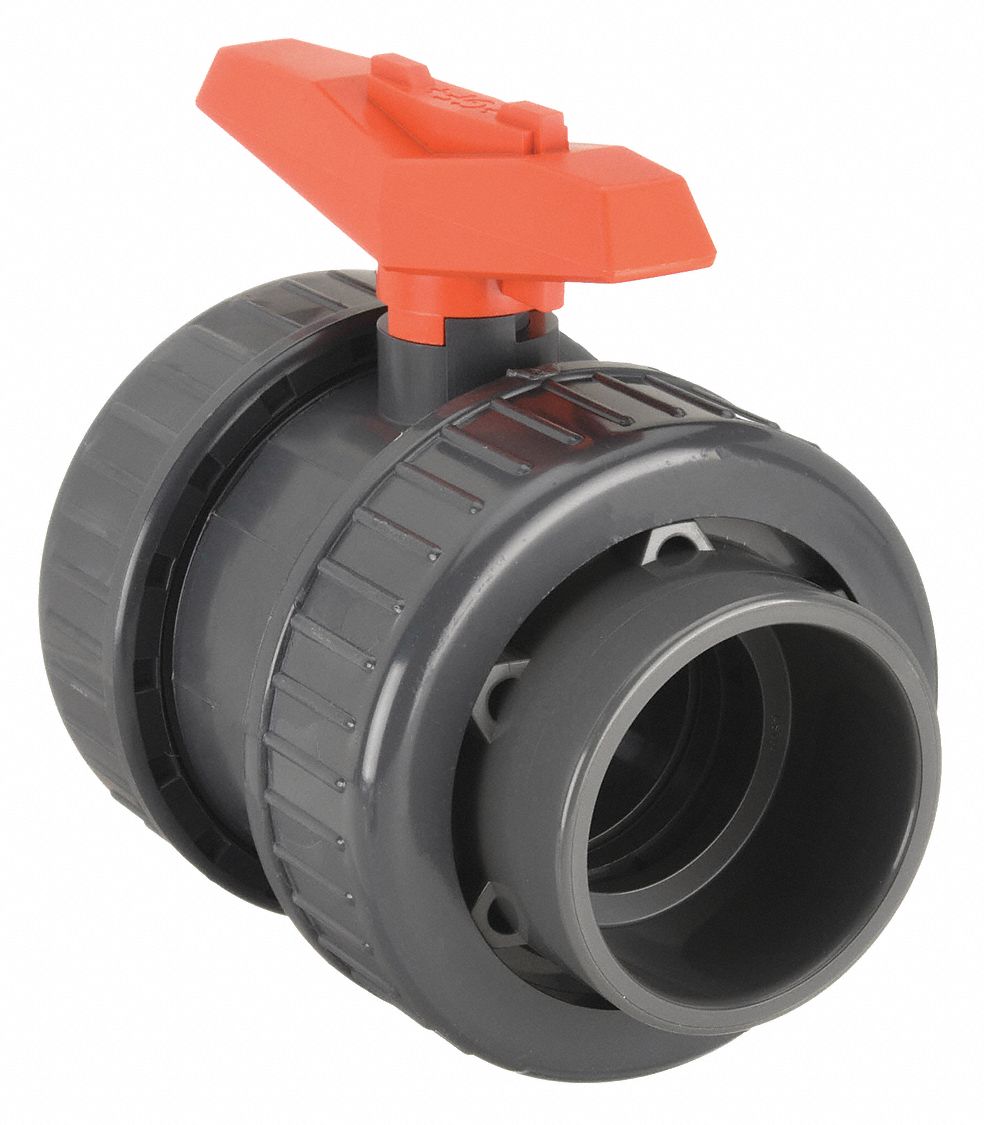 MANUAL TWO-WAY BALL VALVE: 4 IN, PVC, STRAIGHT, FNPT X FNPT, FULL PORT BALL PORT