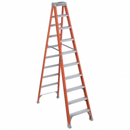 LOUISVILLE, 10 ft Ladder Size, Fiberglass, Stepladder - 1CMP9|FS1510 ...