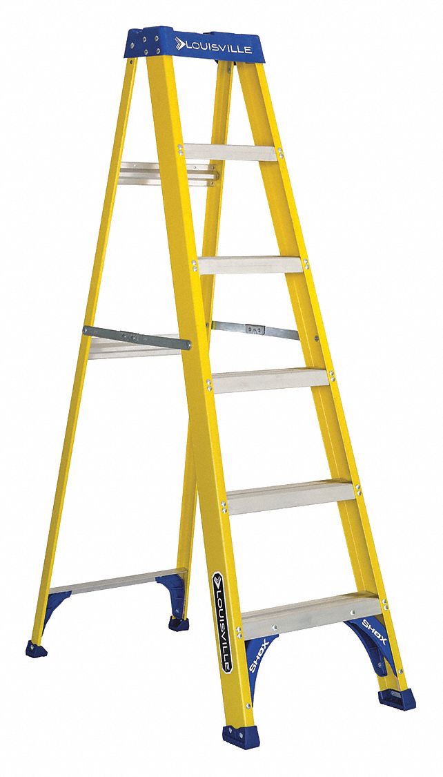 Stepladder Fiberglass 6 ft H 250 lb Cap