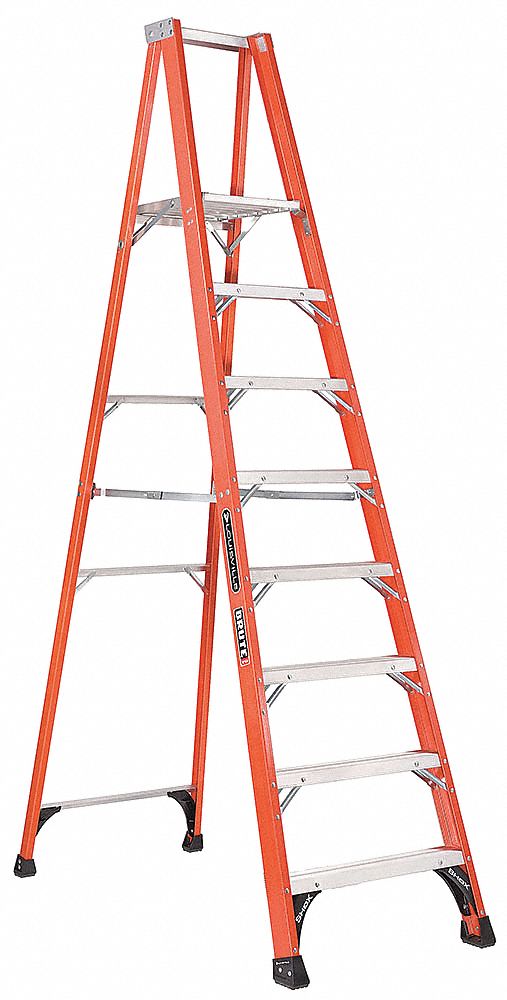 LOUISVILLE, Fiberglass, 375 lb Load Capacity, Platform Stepladder ...
