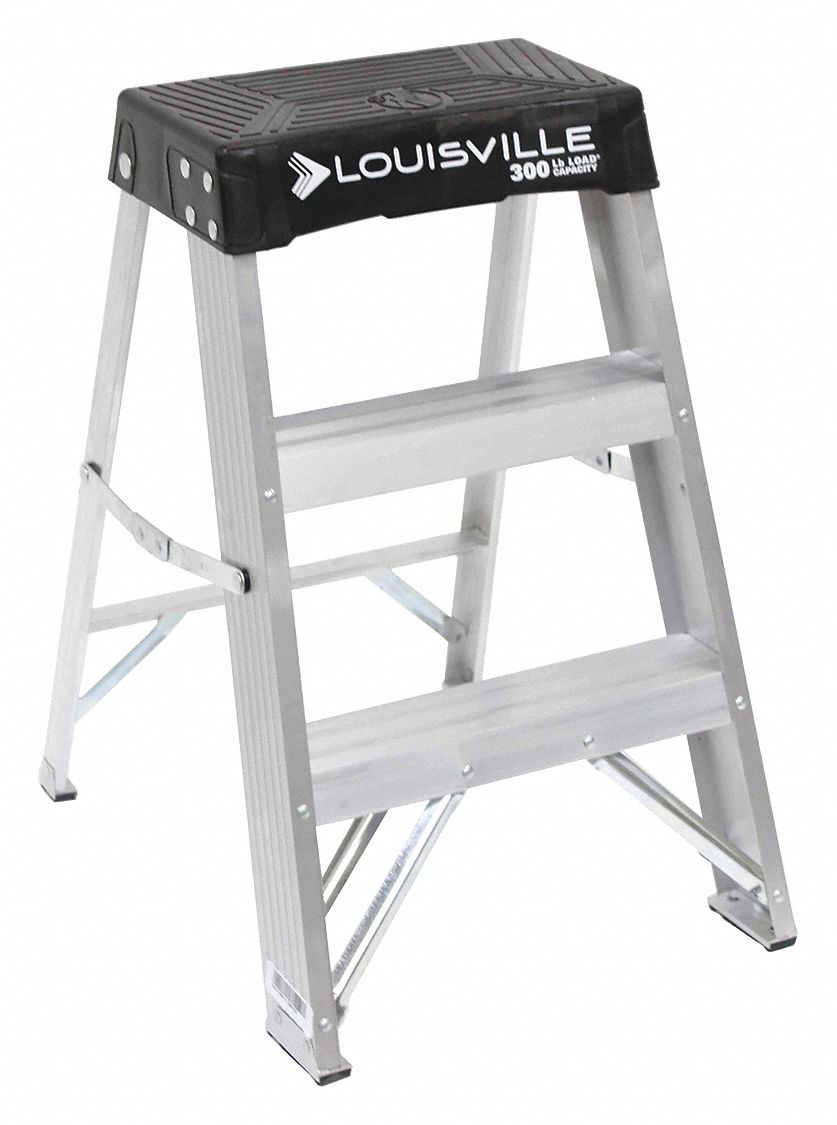 STEP STOOL,24 IN H,300 LBS.,ALUMINUM