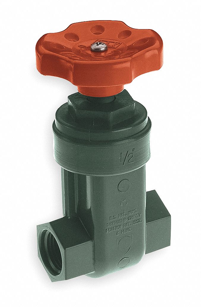 GRAINGER APPROVED Gate Valve, PVC, FNPT Connection Type, Pipe Size
