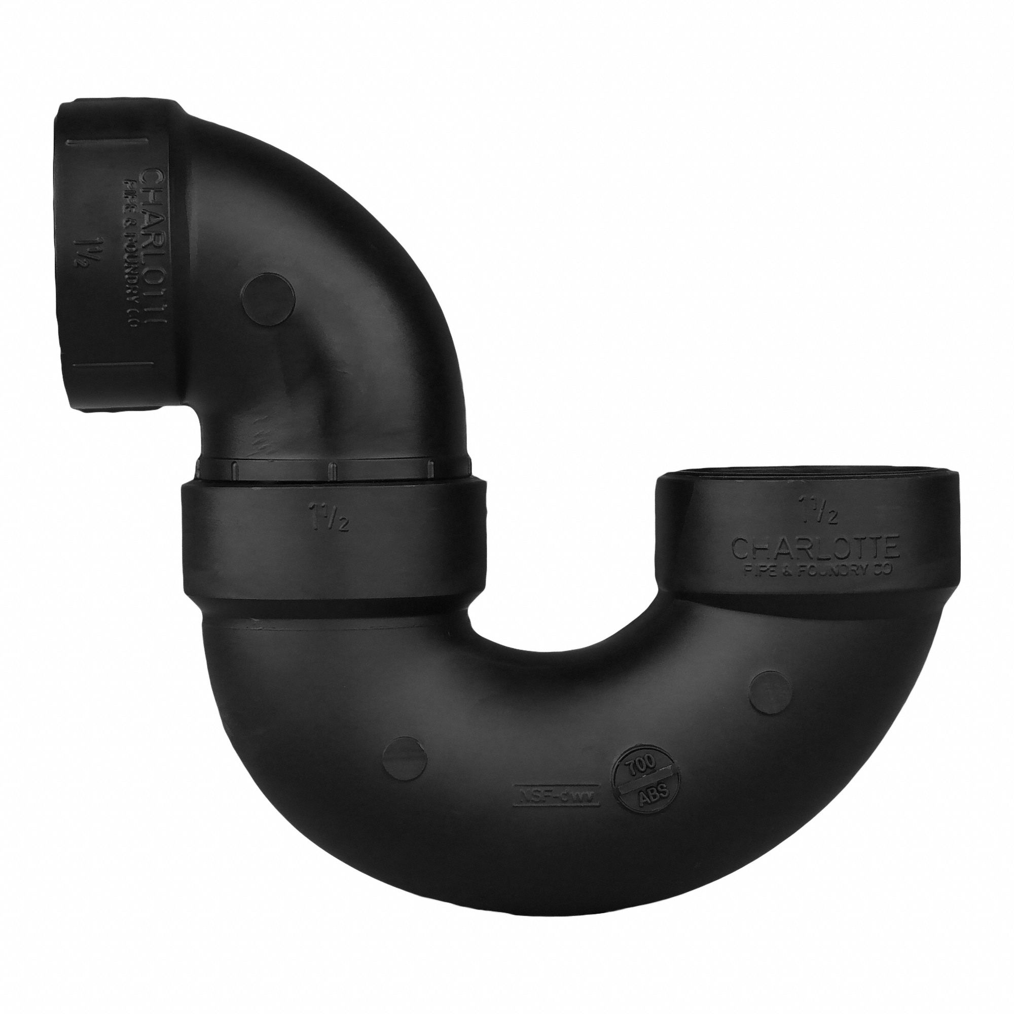 GRAINGER APPROVED 11/2 in PTrap with Solvent Weld Joint, Hub x Hub Fitting Connection Type