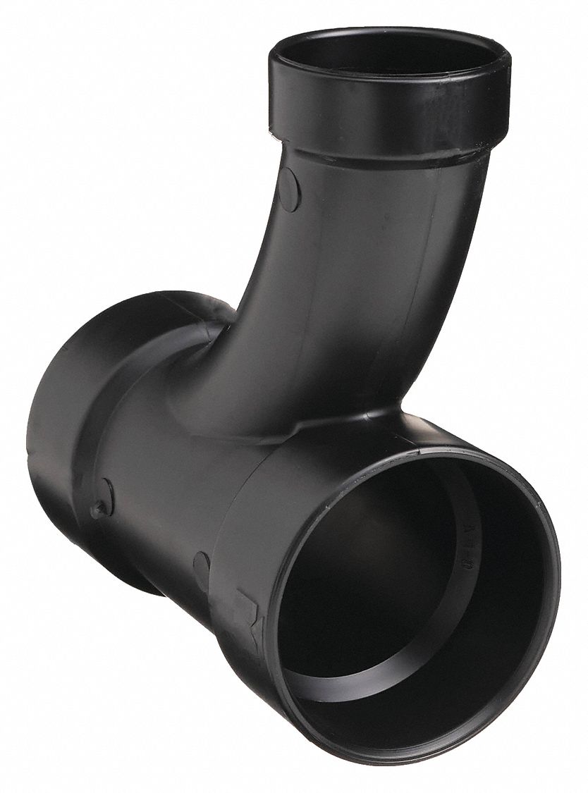 COMBINATION WYE & 45 °  REDUCING ELBOW: 4 IN X 4 IN X 2 IN FITTING, SCHEDULE 40, BLACK