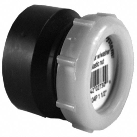 GRAINGER APPROVED 1 1/2 in x 1 1/4 in Female Trap Adapter with Poly Nut