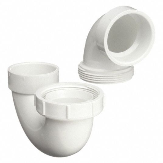 MUELLER INDUSTRIES PVC PTrap with Union, Hub, 2 in Pipe Size Pipe