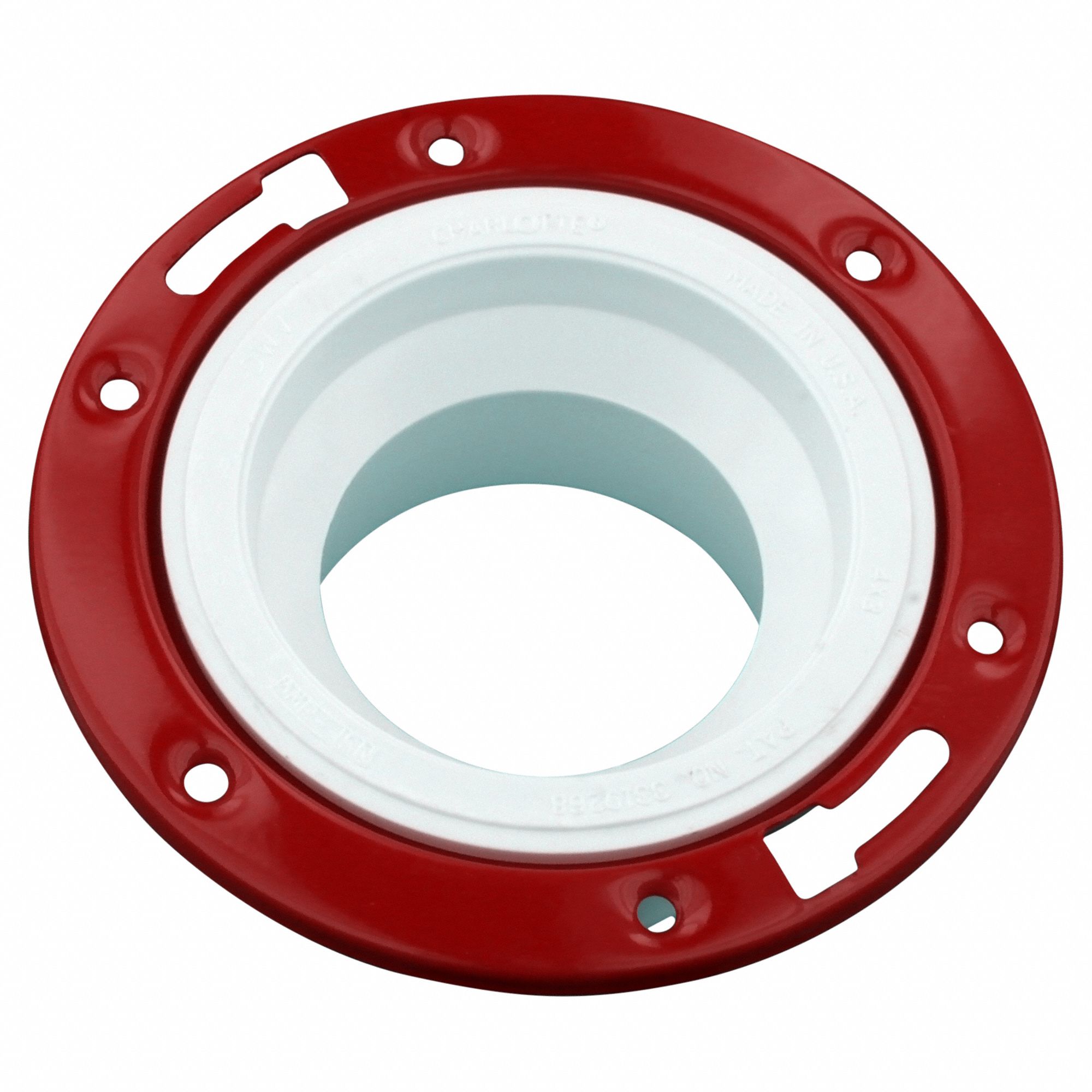 GRAINGER APPROVED PVC Closet Flange, Adjustable, Metal Ring, Hub, 4 in