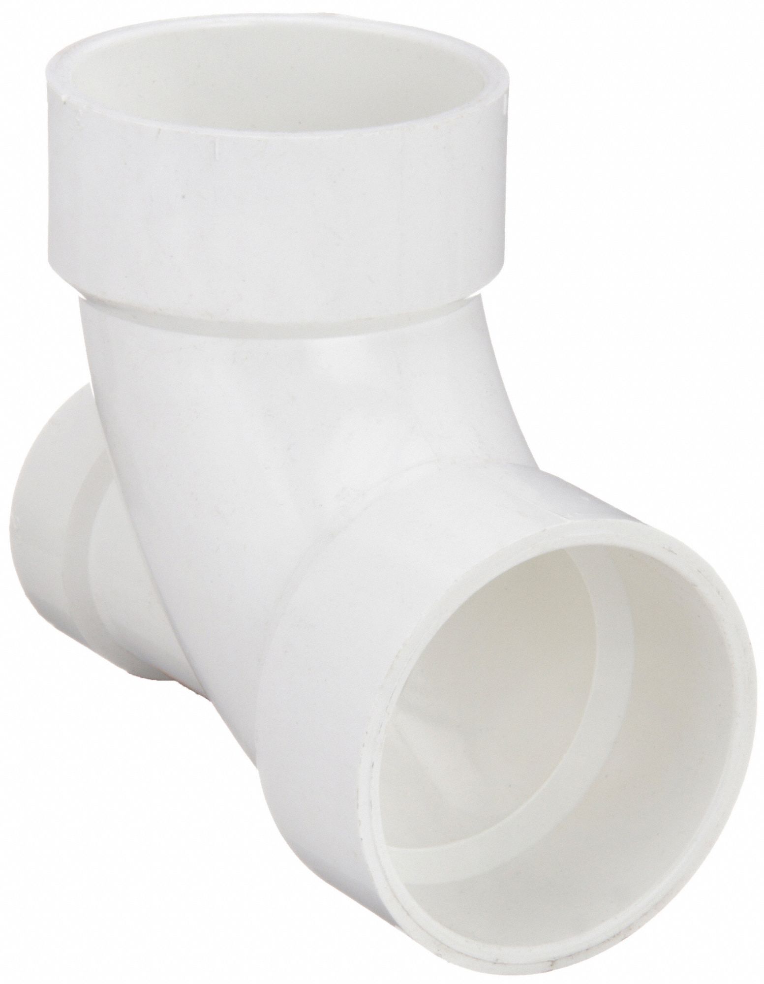 90 °  ELBOW WITH LOW HEEL INLET: SCHEDULE 40, 3 IN X 3 IN X 2 IN FITTING PIPE SIZE, WHITE