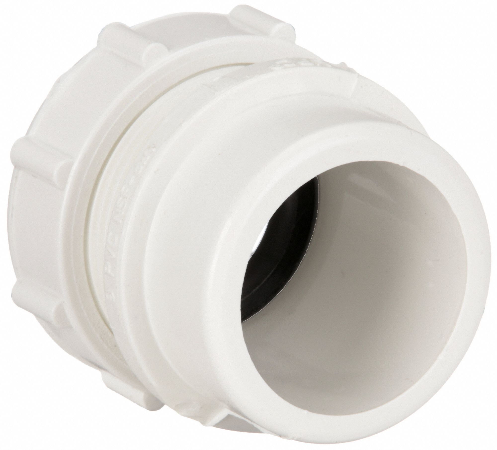Trap Adapter: Schedule 40, 1 1/2 in x 1 1/2 in Fitting Pipe Size, Male Spigot x Male Socket, White