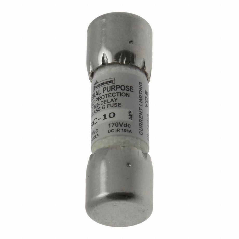 BUSSMANN Fuse 10 A Amps, 600V AC, 15/16 in L x 7/16 in dia Fuse Size, Cylindrical Body 1CP19