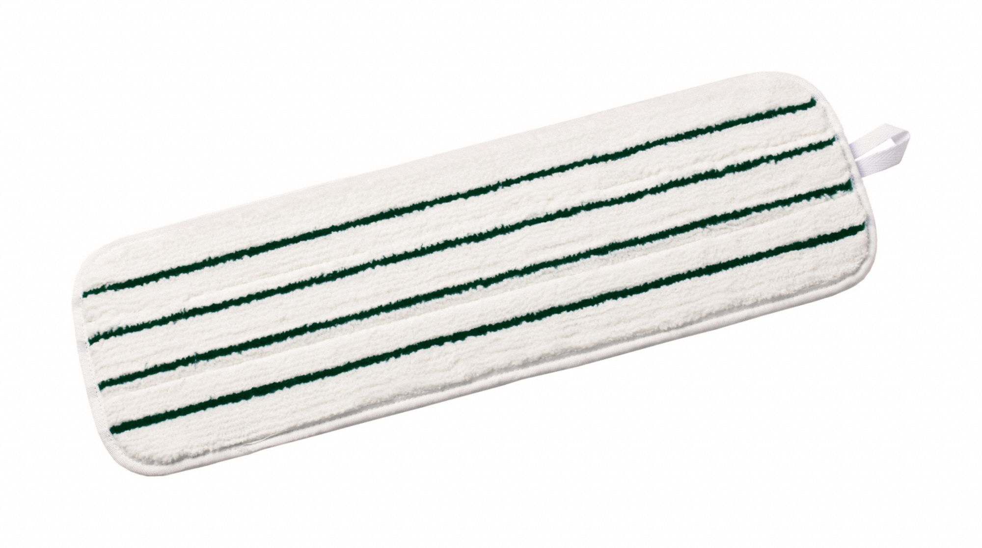 Mop Pad: Microfiber, Hook-and-Loop Connection, 12 in Wd, 5 1/2 in Dp, White, Launderable, 10 PK