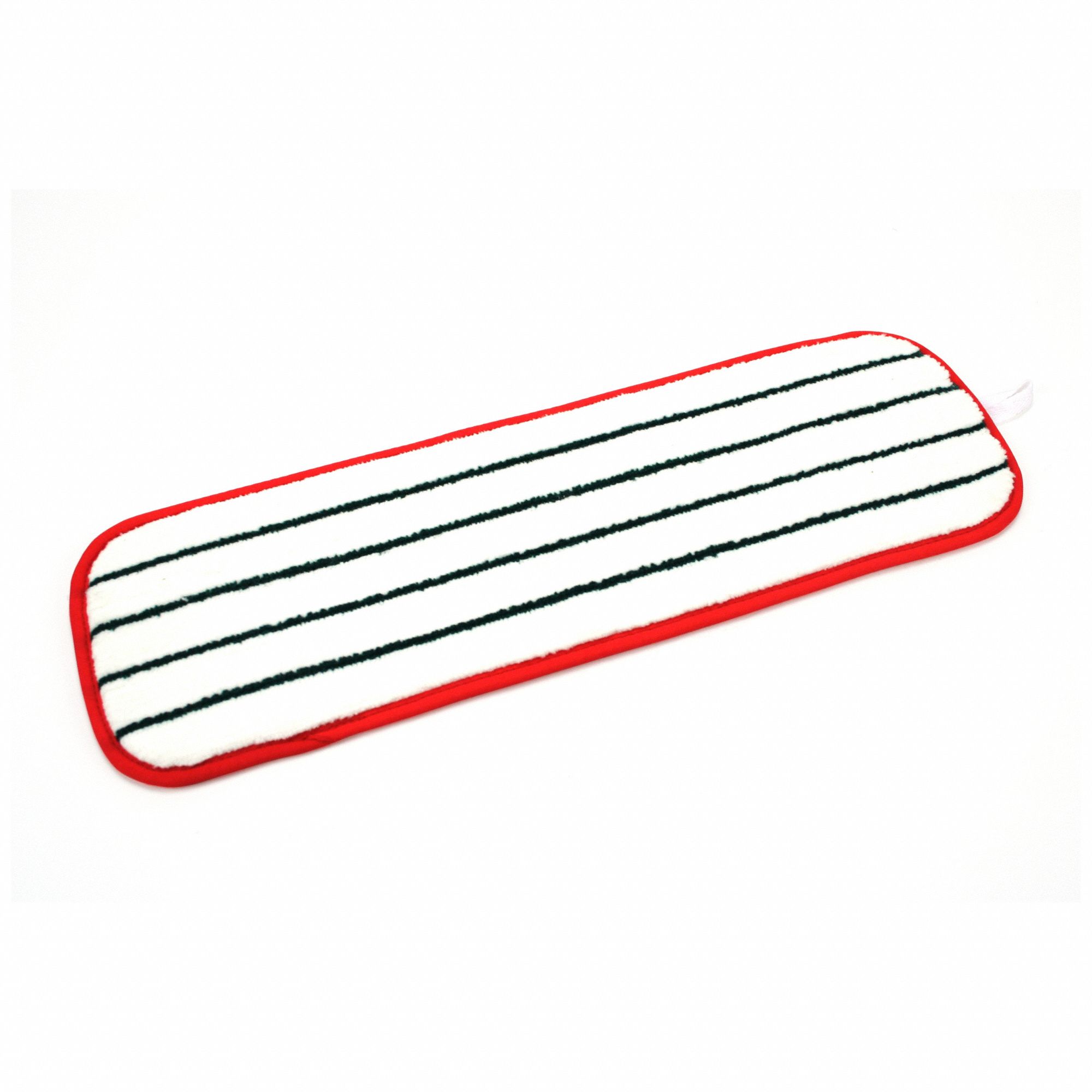 MOP PAD, MICROFIBRE, HOOK-AND-LOOP CONNECTION, 18 IN W, 5 IN D, RED, LAUNDERABLE, 10 PK