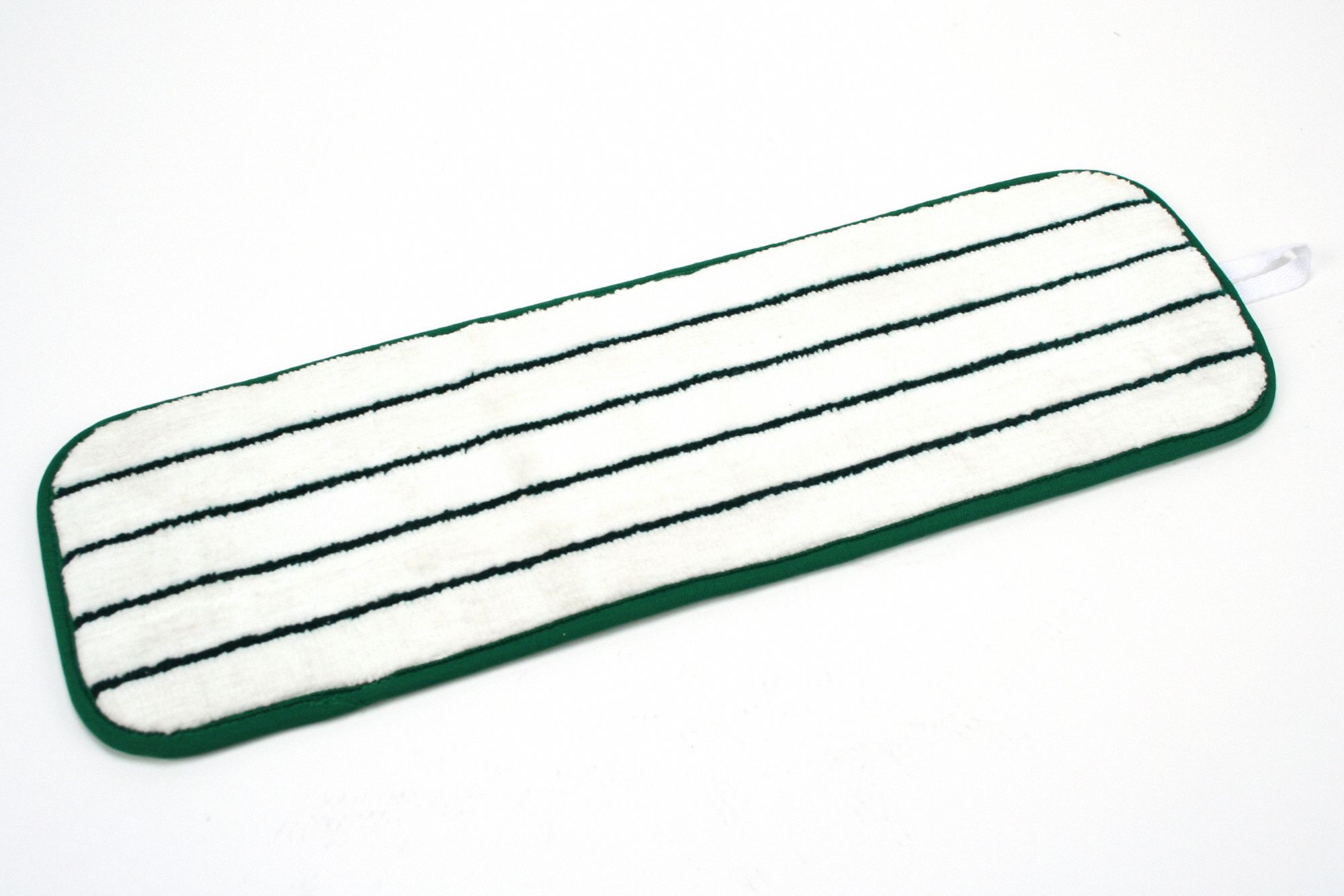 MOP PAD, MICROFIBRE, HOOK-AND-LOOP CONNECTION, 18 IN W, 5 IN D, GREEN, LAUNDERABLE, 10 PK