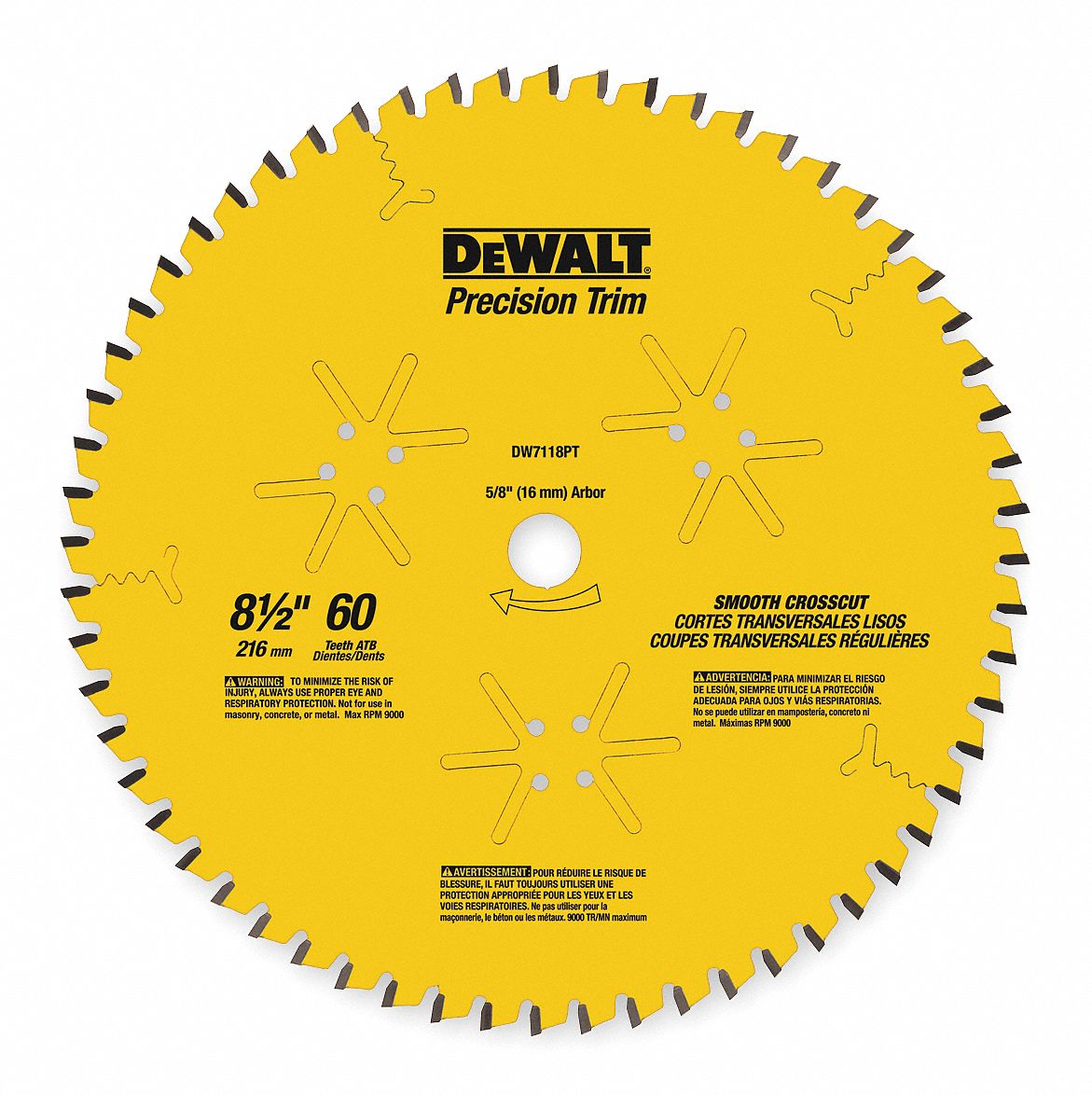 Circular Saw Blade, Wood Materials Cut, 8 1/2 in Blade Dia., 5/8 in