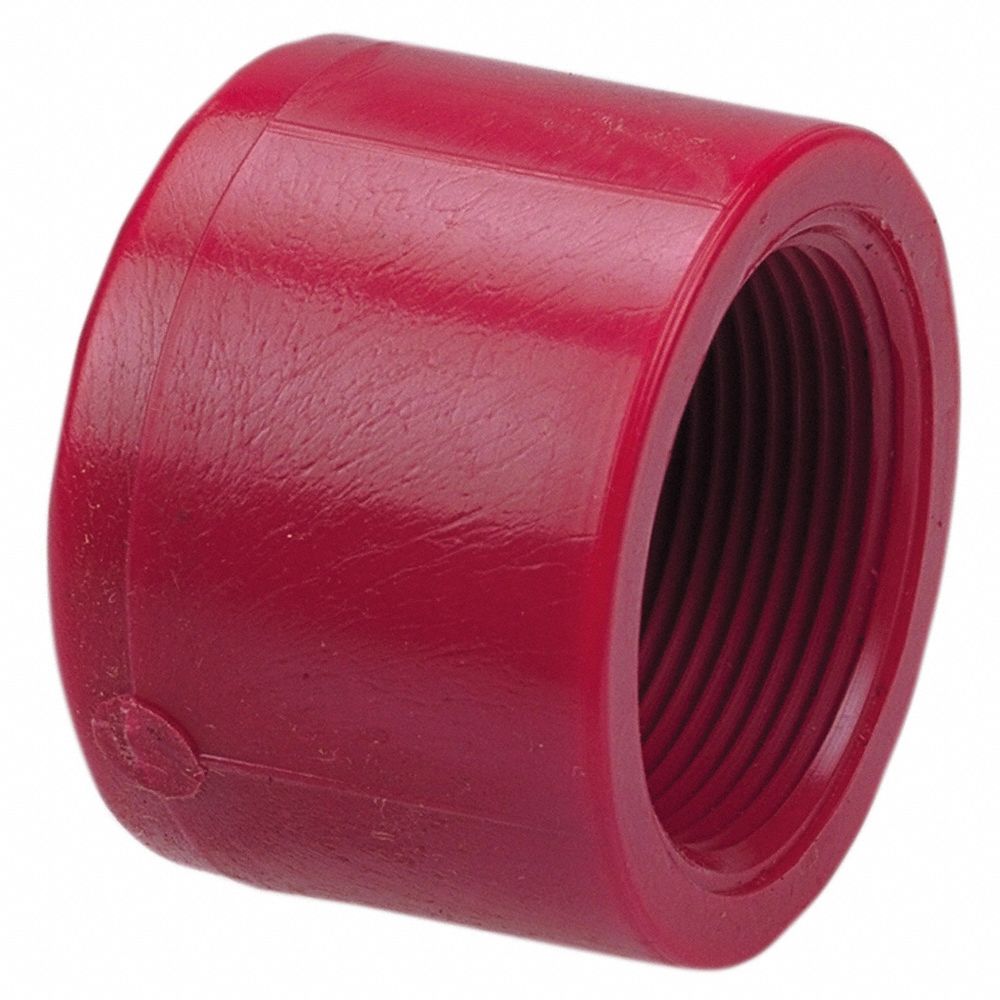 CAP: ½ IN FITTING PIPE SIZE, SCHEDULE 80, FEMALE NPT, 1360 PSI AT 73 ° F, RED